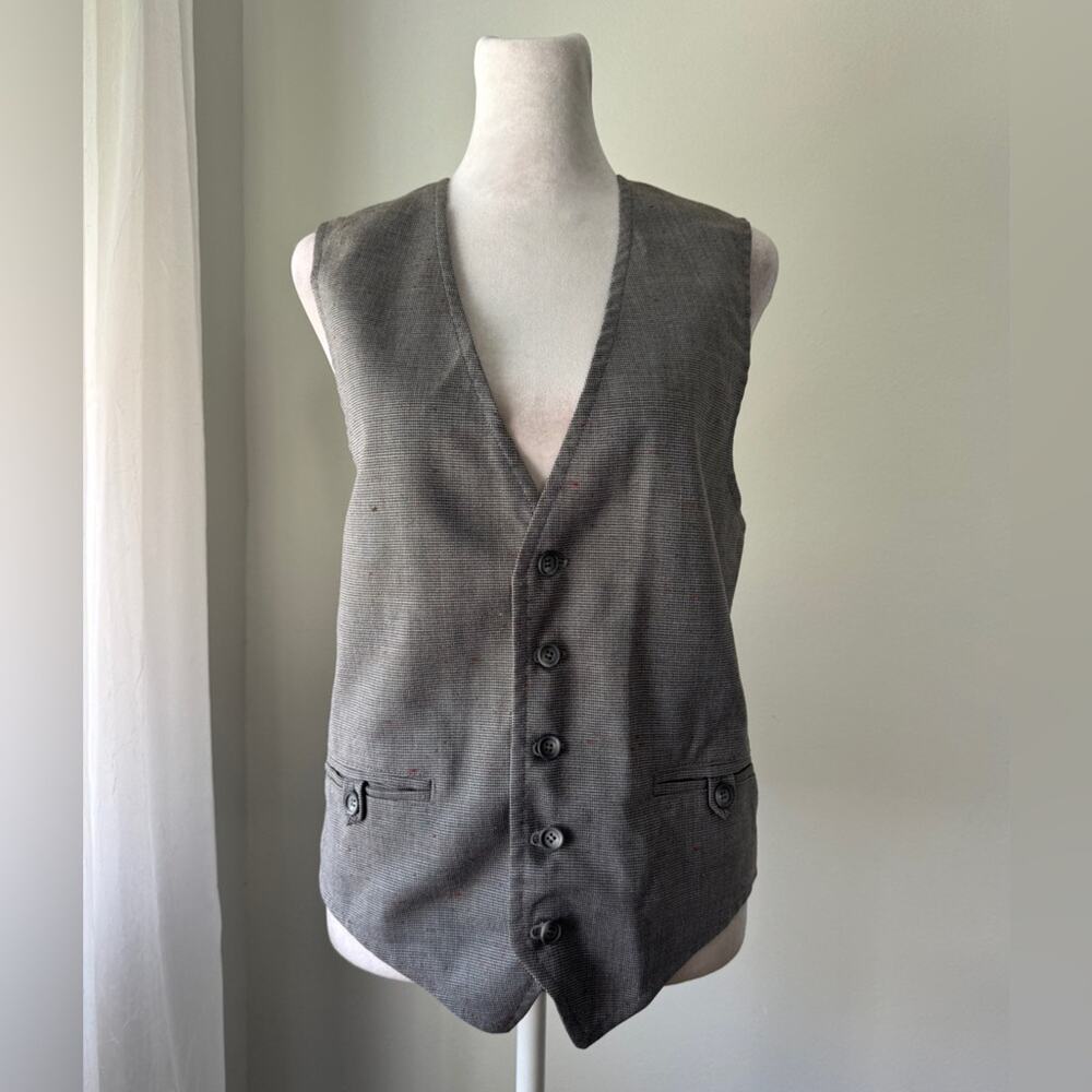 Vintage ‘70s Separate-Lees by Lee Gray V-Neck Button Down Men’s Vest